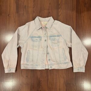 Madewell Pale Pink Denim Jacket size L